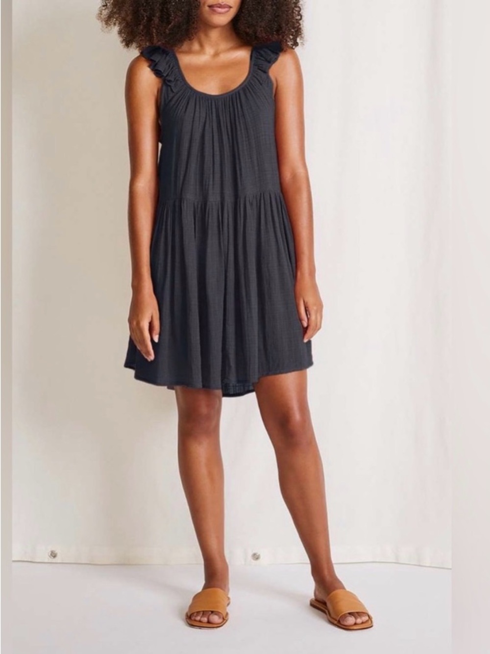 Apiece Apart Verder Mini Dress Tank, black/ taupe size XS